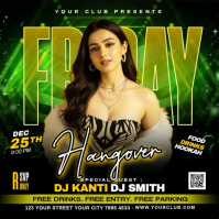 Black Club Party Event Сообщение Instagram Template