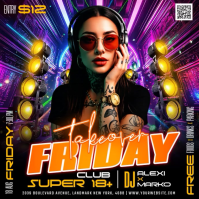 Black Club Party Сообщение Instagram Template
