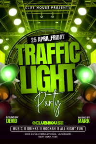 Black Neon Club Party Poster Póster template