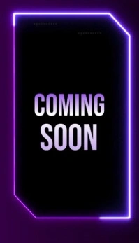 Black Neon Coming Soon Business Card template