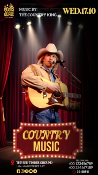 Black Neon Country Music Instagram Story template