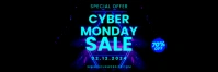 Black Neon Cyber Monday Sale Tajuk Twitter template