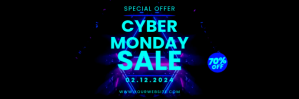 Black Neon Cyber Monday Sale Tajuk Twitter template