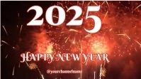 Black Neon Dark Red Orange Time Travel Spiral Happy New Year Countdown Timer Video Digital Display ( Digitale Vertoning (16:9) template