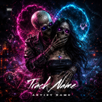 Black Neon Dark Romantic Album Cover Album Cover Обложка альбома template