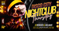 Black Neon Disco City Nightclub Event Facebook Ad Video template