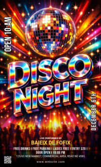 Black Neon Disco Night Event US Legal Legale USA template