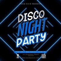 Black Neon Disco Night Party Pos Instagram template