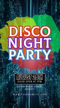 Black Neon Disco Night Party Reel Instagram template