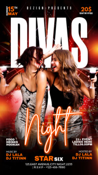 Black Neon Divas Night Party Instagram Story Indaba yaku-Instagram template