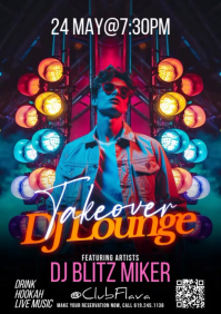 Black Neon DJ Event Promotion A5 Video template