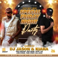 Black Neon Dj Friday Night Party Premium Quality Video Ad Square (1:1) template