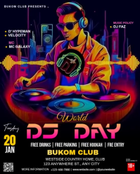 Black Neon Dj Instagram Portrait template