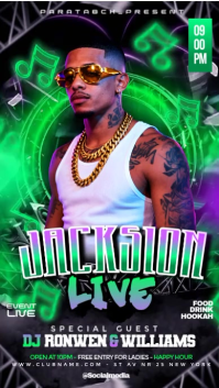 Black Neon Dj Live Club Event Promotion Instagram Story Video template