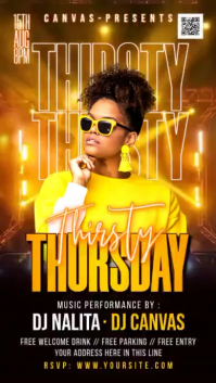 Black Neon DJ Night Event Instagram Story Video template