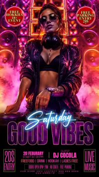 Negro DJ Night Event Instagram Story Template