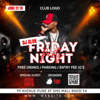 Black DJ Night Party Pos Instagram Template