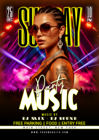 Black Neon DJ Party A2 template