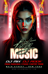 黑色 DJ Party Halv side bred Template
