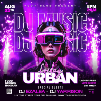 Roxo DJ Music Event โพสต์บน Instagram Template