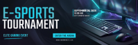 Black E-Sports Tournament ส่วนหัว Twitter Template