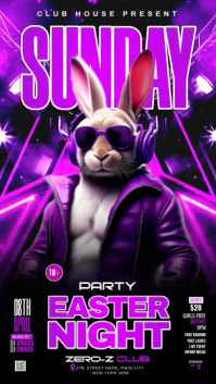 Black Neon Easter Night Party Instagram Story Video template