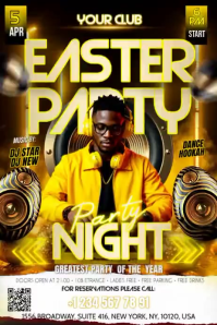 Black Neon Easter Party Banner 4' × 6' Video template