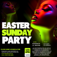 Black Neon Easter Party Instagram Post template