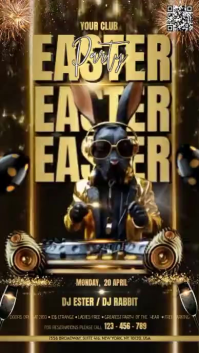 Black Neon Easter Party Instagram Story Video template