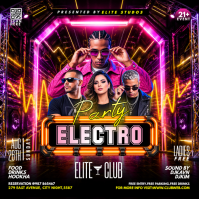 Black Electro Music Party Instagram Post Template
