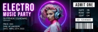Black Neon Electro Music Party Twitter Banner template