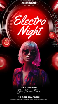 Negro Electro Night Event Digitale display Template