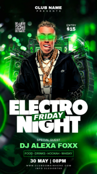 Black Neon Electro Night Event Instagram Story template