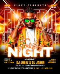 Black Neon Electro Night Party Instagram Portrait template