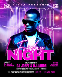 Black Neon Electro Night Party Instagram Portrait Video template