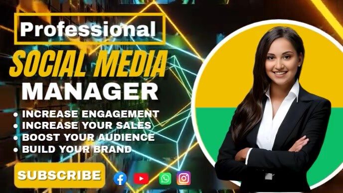 Black Neon Elite Social Media Manager Promo Youtube Thumbnail Template ...
