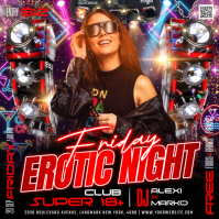 Черный Erotic Night Club Event Pos Instagram Template