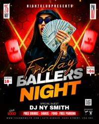Black Neon Escape Friday Night Club Party Instagram Portrait template
