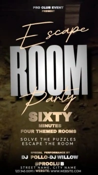 Black Neon Escape Room Poster Instagram Story template