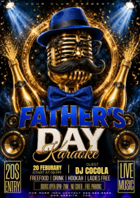 Black Neon Father's Day Karaoke Event A3 Video template