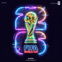 Black Neon FIFA World Cup 2026 Square Cuadrado (1:1) template
