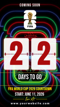 Black Neon FIFA World Cup Countdown Instagram Story template