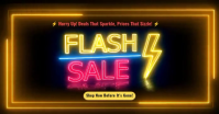 Black Neon Flash Sale Facebook Shared Image template