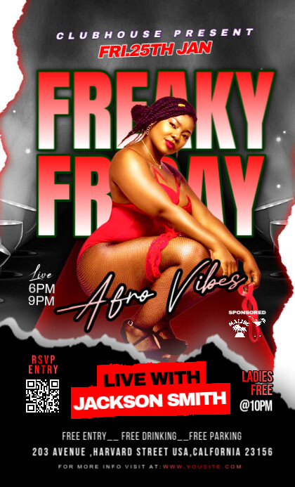 Black Neon Freaky Friday Afro Vibes Us Legal Template | PosterMyWall