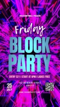 Black Neon Friday Block Party Reel Instagram template