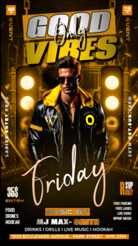 Black Neon Friday Good Vibes Only Instagram Story template