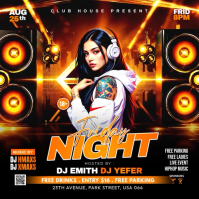 Zwart DJ Nightclub Event Instagram-bericht Template