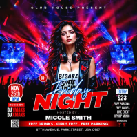 Black Night Club Event Сообщение Instagram Template