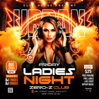 Black Ladies Night Event Square Template