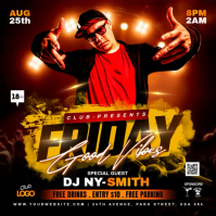 Black Neon Friday Night Instagram Post template